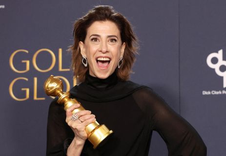 Fernanda Torres poses with the award for Best Performance by an Actress in a Motion Picture  Drama for 
