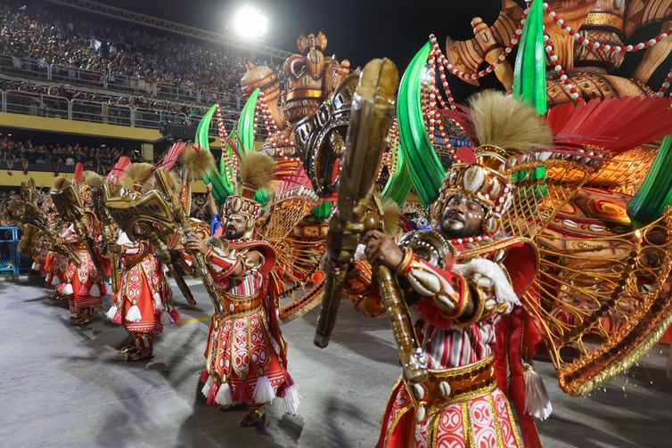 Rio de Janeiro (RJ), 03/03/2025  Beija-Flor de Nilópolis desfila no segundo dia de carnaval do grupo Especial na Marquês de Sapucaí, na região central do Rio de Janeiro. Foto: Tomaz Silva/Agência Brasil